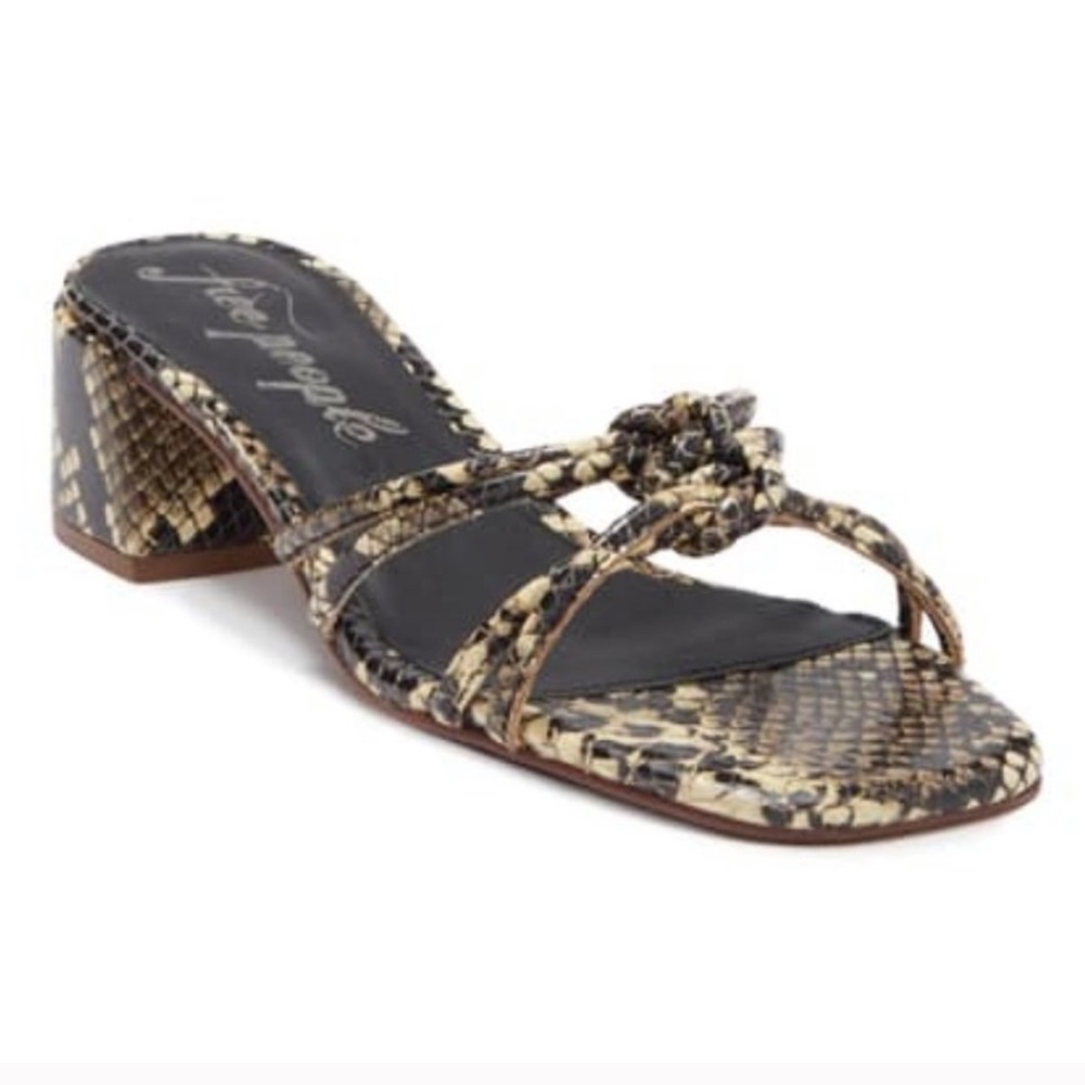 Free People Petra Leather Snake Print Sandal